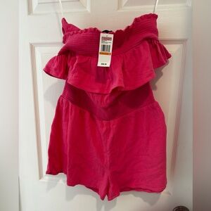 Vineyard Vines pink cotton gauze romper